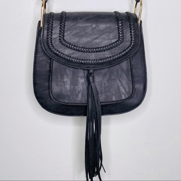 Franco Sarto Handbags - Franco Sarto Saddle Crossbody Fringe Bag Purse